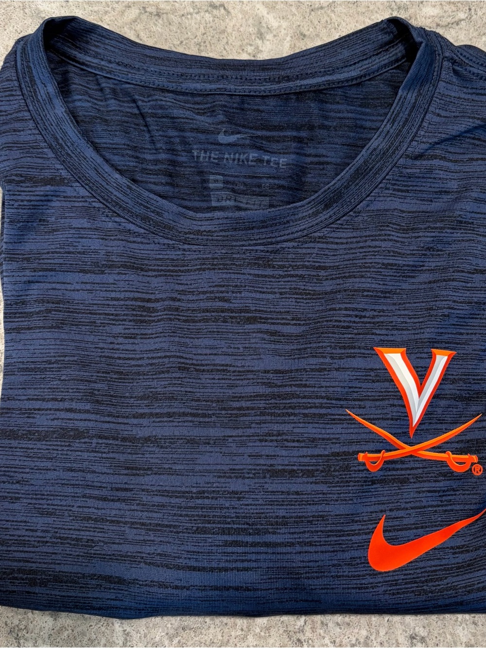 Virginia Cavilers Nike Dri-Fit Long Sleeve Blue Heather Performance Tee-XL
